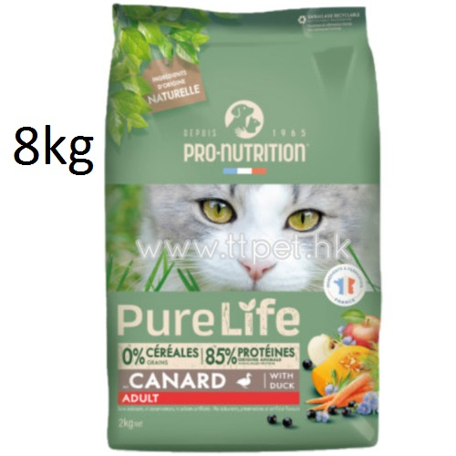 PureLife 成貓配方貓糧 - 鴨肉 8KG